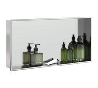 vidaXL Shower Niche Brushed Silver 62x32x9 cm Stainless Steel