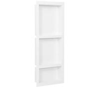 vidaXL Shower Niche in Matt White with 3 Compartments- Durable Resin Bathroom Shelf for Storage and Decor