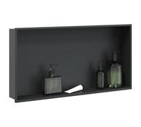 vidaXL Shower Niche Matt Black 62x32x9 cm Stainless Steel