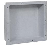 vidaXL Shower Niche Matt Grey Bathroom Shampoo Soap Storage Shelf Furniture