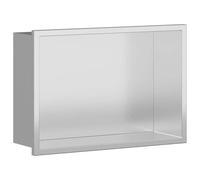 vidaXL Shower Niche Silver 30 x 20 x 9.5 cm Stainless Steel, Modern Bathroom Storage, Rectangular Shower Niche, Water Resistant Accessory for Compact Organization and Contemporary Design