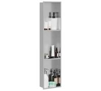 vidaXL Shower Niche Silver 90 x 20 x 9.5 cm Stainless Steel, Modern Bathroom, Rectangular Storage Compartments, Functional Niche, Shower Organization, Tidy Essentials