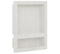 vidaXL Shower Niche with 2 Compartments Matt White Home Bathroom Shampoo Shelf