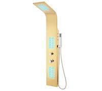 vidaXL Shower Panel System Stainless Steel 201 Gold Curved Bathtub Shower Unit