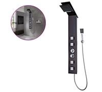 vidaXL Shower Panel System Glass Brown Tower Pillar with Massage Jets Bathroom