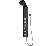 vidaXL Shower Panel System Glass Brown Tower Pillar with Massage Jets Bathroom