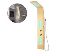 vidaXL Shower Panel System Stainless Steel 201 Gold Curved Bathtub Shower Unit