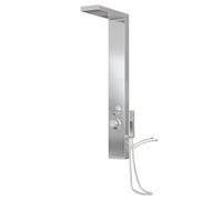 vidaXL Shower Panel System Home Indoor Bathroom Hardware Plumbing Fixture Rain Mixer Shower Tower Faucet Set Bath Jet Stainless Steel Square
