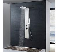 vidaXL Shower Panel System Stainless Steel Square Tower Column Pillar Bathroom