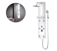 vidaXL Shower Panel Unit 25x43x120cm Silver Bathroom Waterfall Jet Column Wall