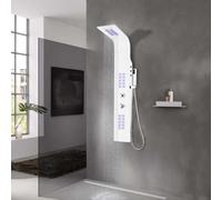 vidaXL Shower Panel Unit Aluminium 20x44x130 cm White