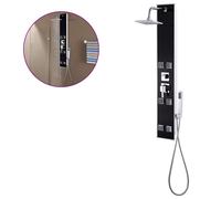 vidaXL Shower Panel Unit Glass 18x42.1x120cm Black Bathroom Jet Column Wall vida