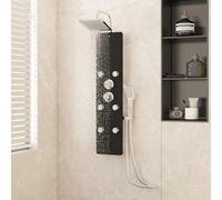 vidaXL Shower Panel Unit Glass 25x47.5x130 cm Black