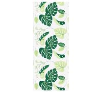 vidaXL Shower Roller Blind 110x240 cm - PEVA Water-Resistant Roller Shade - Green Leaves Design - Ceiling/Wall/Window Mountable with Safety Features