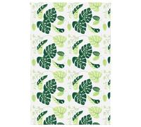 vidaXL Shower Roller Blind 150x240 cm - Green Leaf Pattern - Water Resistant PEVA Material