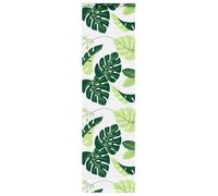 vidaxl shower roller blind 60x240 cm with cassette - green leaf pattern, water-resistant peva material, ceiling/wall mount, child safe chain connector