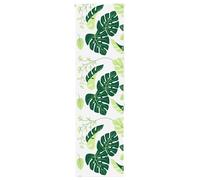 vidaXL Shower Roller Blind - Green Leaf Pattern - Water PEVA Fabric - 80x240 cm Space-Saving Bathroom Window Shade