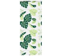 vidaXL Shower Roller Blind - PEVA Water-Resistant, Green Leaf Pattern, 90x240 cm, Space-Saving Bathroom Privacy Window Shade with Cassette, Ceiling/Wall Mount, Adjustable Pull Cord Safety, Modern