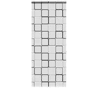vidaxl shower roller blind with cassette - 110x240cm water- peva modern multicolour square pattern