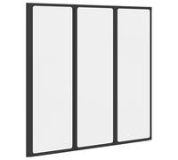 vidaXL Shower Screen Folding Manual Black 120 x 2 x 117 cm Aluminium, Modern, Durable, Foldable Shower Screen, Space Saving Bathroom Divider, Contemporary Privacy Shield, Functional Indoor Accessory