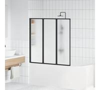 vidaXL Shower Screen Folding Manual Black 120 x 2 x 117 cm Aluminium,