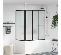 vidaXL Shower Screen Folding White Aluminium, Modern Rectangular Shower Barrier,