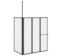 vidaXL Shower Screen Folding White Aluminium, Modern Rectangular Shower Barrier,
