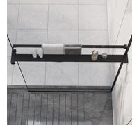 vidaXL Shower Shelf for Walk-in Shower Wall Black 80 cm Aluminium