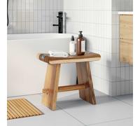 vidaXL Shower Stool Natural 50 x 30 x 44 cm Solid Suar Wood