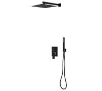 vidaXL Shower System Stainless Steel 201 Black Bathroom Bathtub Shower Set