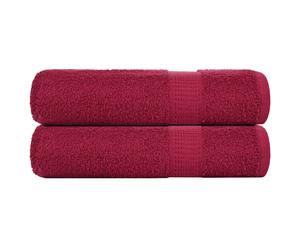 vidaXL Shower Towels "FROGN" 2 pcs Bordeaux 70x140 cm 360 gsm