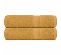 vidaXL Shower Towels "FROGN" 2 pcs Gold 70x140 cm 360 gsm