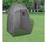 vidaXL Outdoor Portable Grey Shower WC Changing Tent with Fiberglass Pole for Beach, Park, and Campground Use - Compact and Foldable with Carry Bag