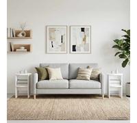 vidaXL Side Cabinet 2 pcs White Ø40 x 50 cm Engineered Wood