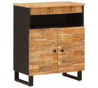 Side Cabinet Brown Solid Mango Wood 60 x 33 x 75 cm 2-Door Storage RusticHandles