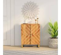 vidaXL Side Cabinet Brown and Black 60x33.5x75 cm Solid Wood Mango