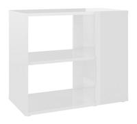 vidaXL Side Cabinet High Gloss White Chipboard Indoor Furniture Side Table