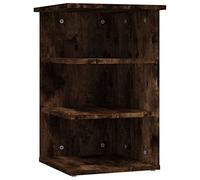 vidaXL Smoked Oak Engineered Wood Side Cabinet - Modern Cupboard End Table Stand with 3 Compartments for Living Room/Bedroom Storage