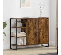 vidaXL Side Cabinet Smoke Oak 96.5 x 30 x 75 cm Engineered Wood