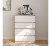 vidaXL Side Cabinet White 60x36x84 cm Solid Pinewood UK