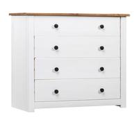 vidaXL Side Cabinet White Pine Panama Range Sideboard Drawer Bedside Table