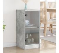 Side Cabinet with Glass Doors, Sofa Side Table, Storage Cabinet, Cabinet Unit
