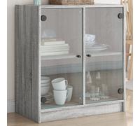 vidaXL Side Cabinet with Glass Doors Grey Sonoma 68x37x75.5 cm