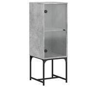 vidaXL Side Cabinet with Glass Doors Storage Cabinet Cupboard Concrete Grey