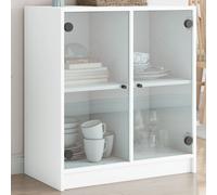 vidaXL Side Cabinet with Glass Doors White 68x37x75.5 cm