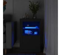 Vidaxl Side Cabinet With Led Lights Black Engineered Wood