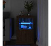 vidaXL Side Cabinet with LED Lights Brown Oak Engineered Wood