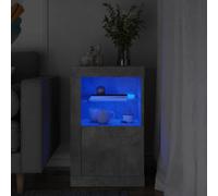 Vidaxl Side Cabinet With Led Lights Concrete Grey Engineered Wood