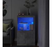 vidaXL Side Cabinet with LED Lights Concrete Grey Engineered Wood