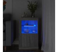 Vidaxl Side Cabinet With Led Lights Grey Sonoma Engineered Wood